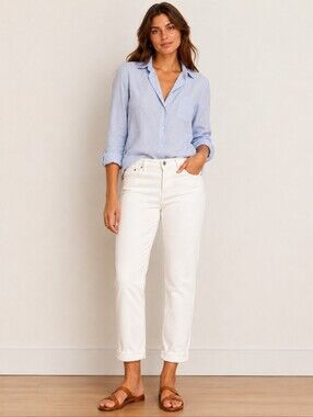 ❤️ J CREW SLIM BROKEN IN BOYFRIEND JEANS, WHITE, 8 (29)